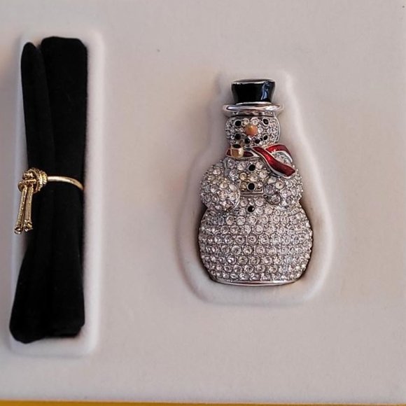 Estee Lauder Limited Edition Collector Item - Snowman Solid Perfume Compact - Picture 2 of 11